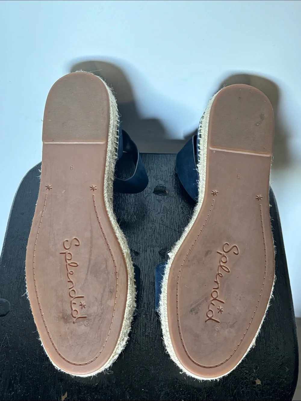 Anthropologie Splendid Jensen Navy Suede Espadrilles Size 9